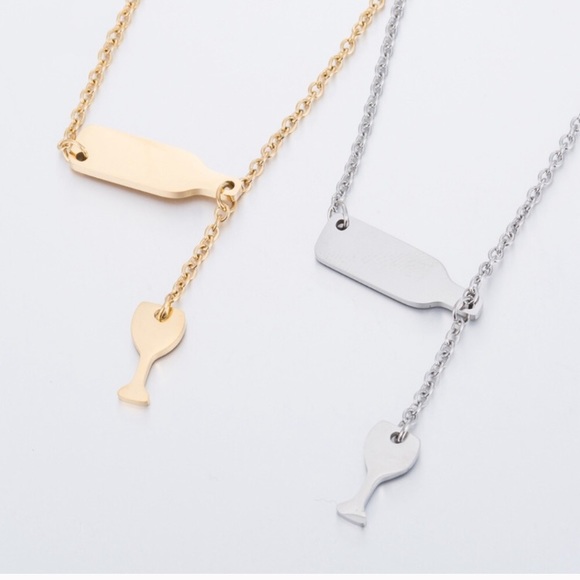 Wine and Glass Necklace - Picture 3 of 4